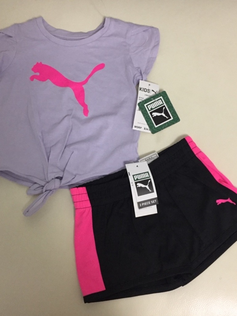 Puma cute pink purple shorts outfit - Picture 6 of 7